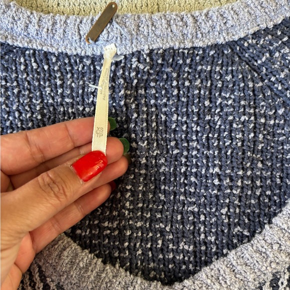 Free People High Low V Sweater in Purple Combo XS - Picture 4 of 4